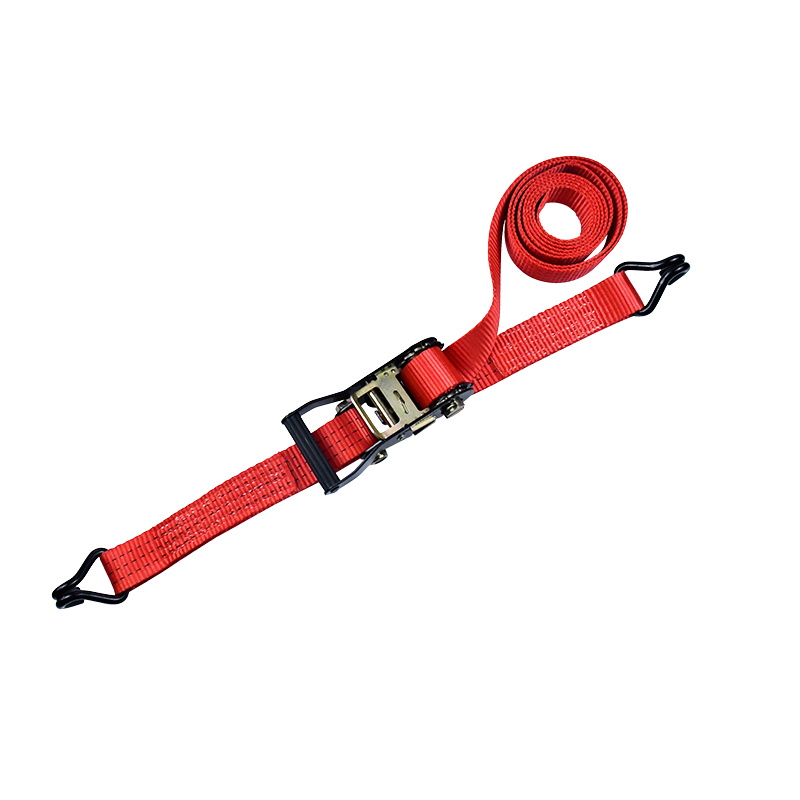 38mm 3T rød polyester Cargo Surring Skraldespænde Strap